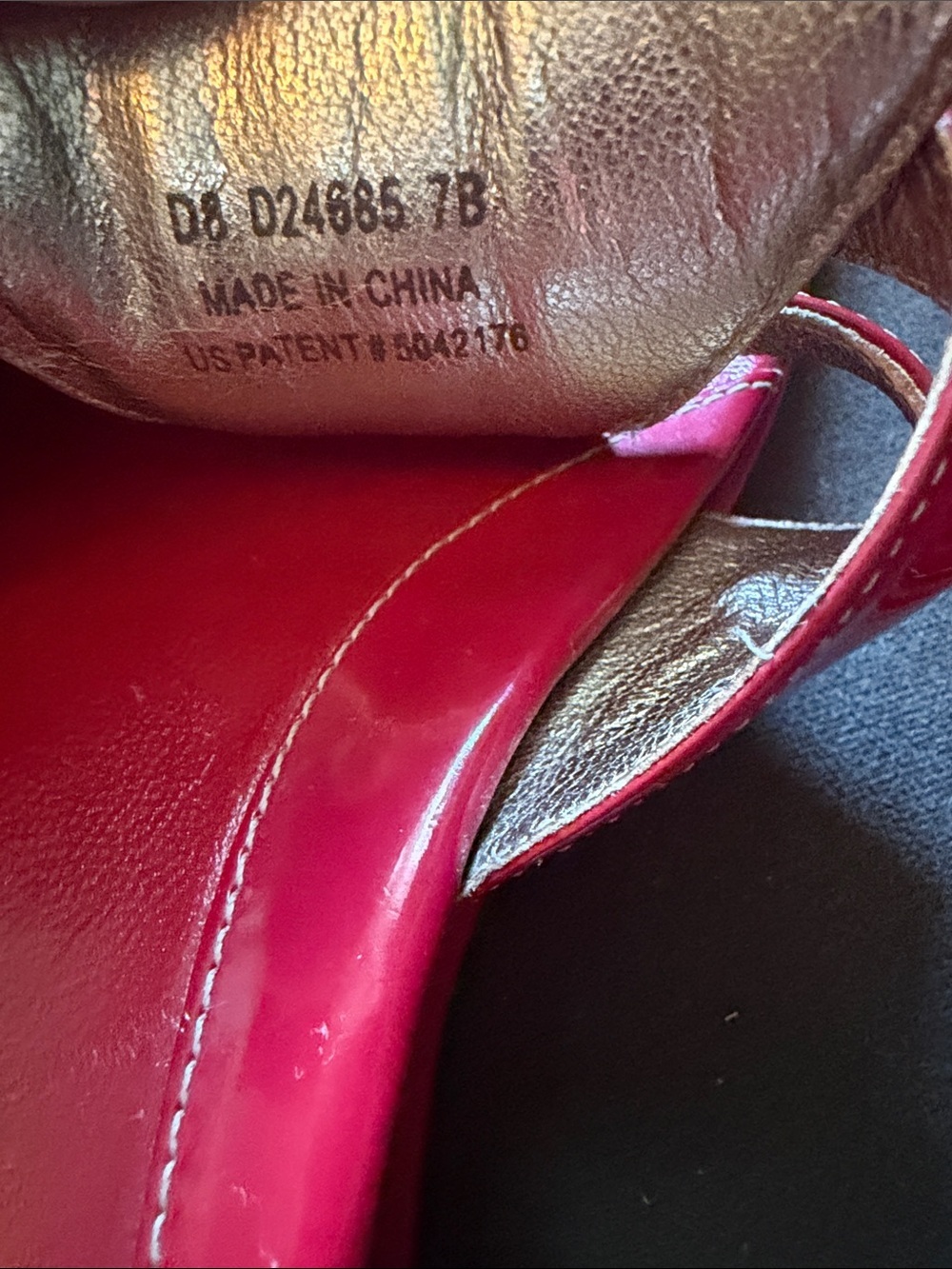 Cole Haan Cherry Red Nike Air Slip-On Thong Sandal w/Buckles 7 Summer Chic - Picture 7 of 10